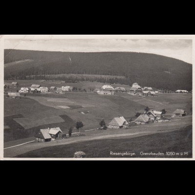 Ansichtskarte Riesengebirge, Grenzbauden, Hirschberg 1941 an FPNR: 18292B
