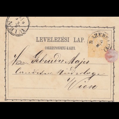 1873: post card Szerdahelly to Wien