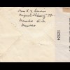 letter 194x to USA, censor