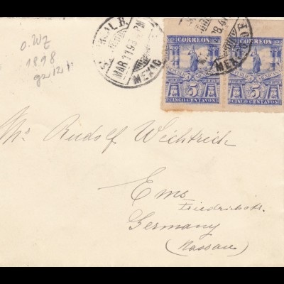 letter 1898 to Bad Ems/Germany
