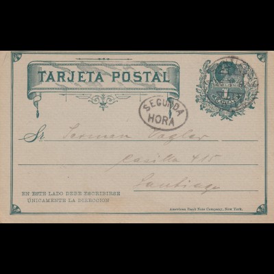 1892: post card NY Life insurance to Santiago