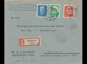 Einschreiben Rudolstadt 1932 nach Weimar