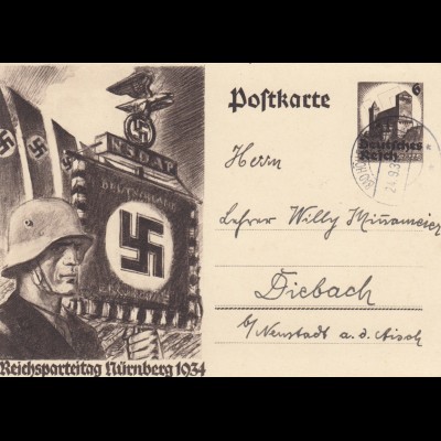 2 Ganzsachen Nürnberg 1934 und Berlin 1938, Handwerkerausstellung