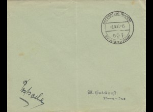 Sonderstempel 1937 Offenburg, Südwestmarktlager HJ, als Postsache