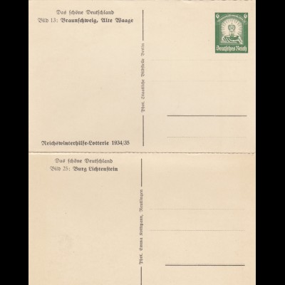 Ganzsache Lichtenstein, Braunschweig, WHW-Lotterie 1934/35