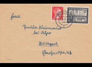 Brief von Weimar nach Stuttgart 1943