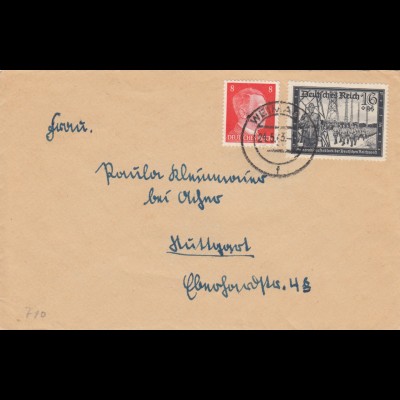 Brief von Weimar nach Stuttgart 1943