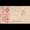 air mail Capetown 92, Curacao censor, to Aruba 1942, censor