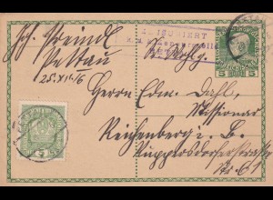 Postkarte 1916, Pettau, Zensur