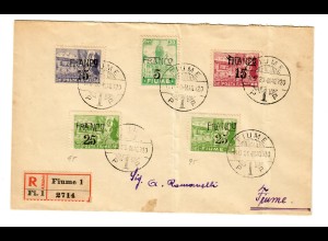 Registered cover Fiume 1920