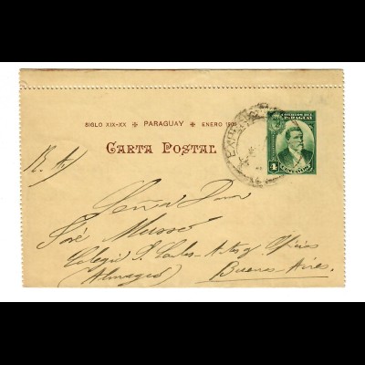 Postkarten-Brief 1901 nach Buenos Aires, siehe Rückseite