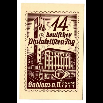 Deutscher Philatelistentag 1933 Gablonz/Jablonec