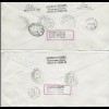 4x Luftpost Einschreiben 1956 nach New York