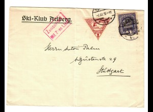 Ski-Club Arlberg 1916 mit Zensur nach Stuttgart