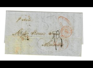 USA to France: 1852: Transatlantic Post: P. Asia to Marseille
