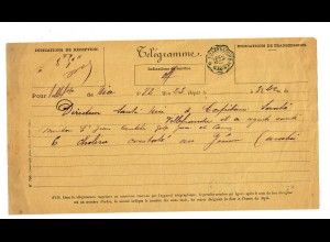 Frankreich: Telegramme Villefrance sur mer 1902