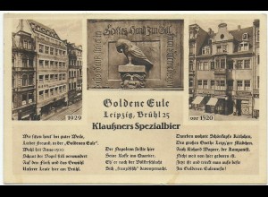 Ansichtskarte Gaststätte Goldene Eule, 1929 Leipzig
