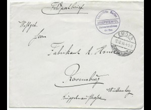 Feldpostbrief Kaiserliche Marine, Küstenschutzdivision der Ems, Emden 1914