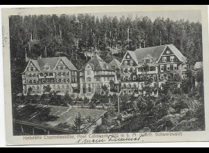 AK Heilstätte Charlottenhöhe, Post Calmbach 1922 nach Gräfenhausen