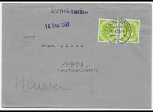 Drucksache Brief Walsrode 1953 nach Nürnberg