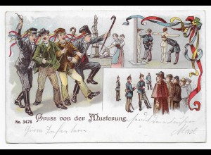 Gruss von der Musterung, Dresden 1902 nach Falkenstein/Vogtland