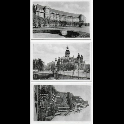 3x Ansichtskarte Leipzig; Leipziger Messe Stempel 1946