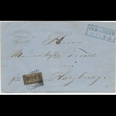 Brief ohne Inhalt, Jerxheim/Söllingen nach Harzburg 1862