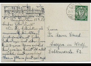 Ansichtskarte Norwegen von Danzig 1925 nach Siegen