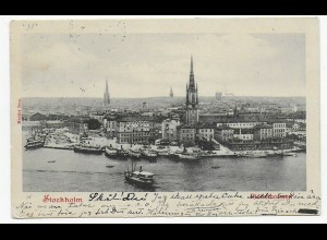 Ansichtskarte Stockholm, 1905 nach Davos