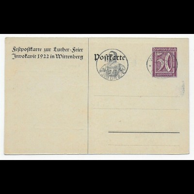 Festpostkarte Luther Feier: 1922 Wittenberg