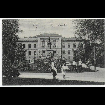 Ansichtskarte Kiel, Universität, 1912 nach Flensburg