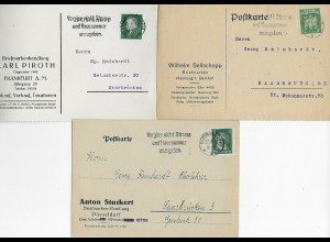 5x Postkarten von bekannten Briefmarkenhäusern um 1930