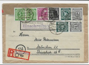 Einschreiben Brief Netzschkau nach München, 1947