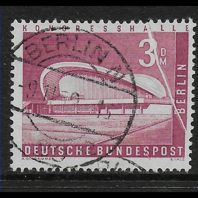 Berlin: MiNr. 154, Papierfalte, gestempelt