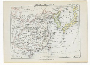 Kleine Karte China und Japan, wohl 1881