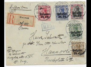 Einschreiben Bialystok 1916 nach Hannover