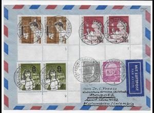 Luftpostbrief Ludwigshafen 1962 nach Bogotá, Kolumbien