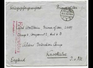 Kgf PoW: 1918 Konstanz an Knockalve Detention Camp, Isle of Man, Freigegeben