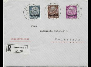 Einschreiben Luxermburg 1941 nach Kelheim