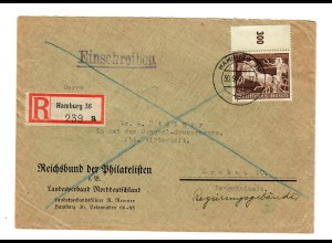 Einschreiben Hamburg, 1940, Reichsbund der Philatelisten nach Krakau/Regierung