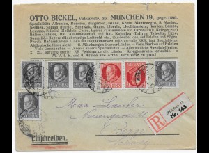 Einschreiben München, 1919 nach Bern, MiNr K6