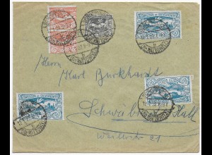 Brief von Schöppinitz, OS, 1922 nach Schwäbisch Hall