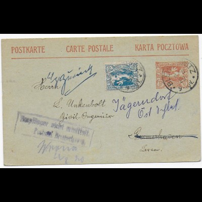 Postkarte Bleischwitz, 1920 nach Bremerhaven, Empänger nicht zu ermitteln