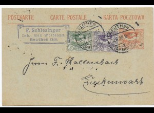 Postkarte Beuthen/OS, 1920