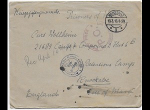 Kgf, PoW: 1916 Konstanz an Alien Detentions Camp Knockaloe, Isle of Man