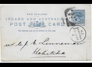 Werbekarte 1894 Wellington nach Hokitika