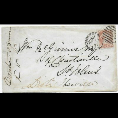 Cover from Montreal, 1871 with #28