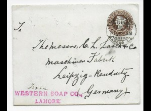 Cover Lahore, 1901 to Germany- Leipzig