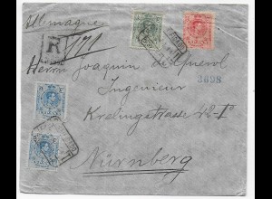 Einschreiben Brief 1914 nach Nürnberg