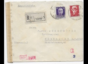 Einschreiben Venes di Cadore 1944 mit OKW Zensur nach Frankfurt